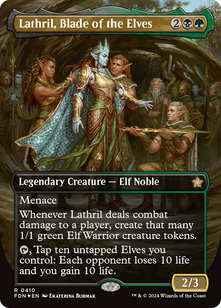 Lathril, Blade of the Elves (Borderless) (Mana Foil) [Foundations] MTG Single Magic: The Gathering  | Multizone: Comics And Games