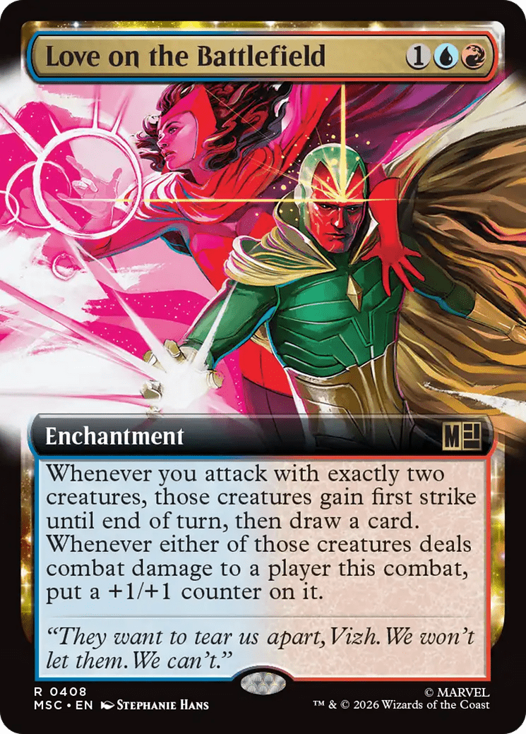 Love on the Battlefield (Extended Art) [Marvel Super Heroes Commander] MTG Single Magic: The Gathering  | Multizone: Comics And Games