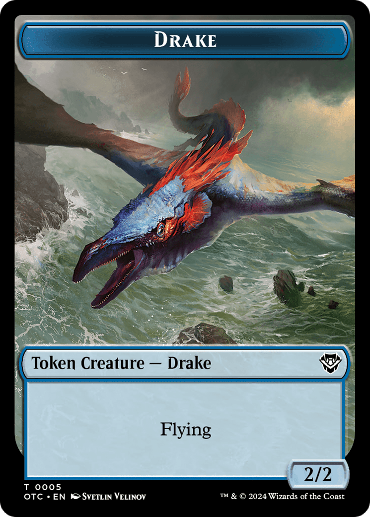 Boar // Drake Double-Sided Token [Outlaws of Thunder Junction Commander Tokens] MTG Single Magic: The Gathering  | Multizone: Comics And Games