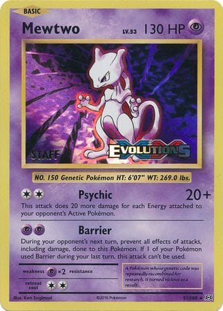 Mewtwo (51/108) (XY Evolutions Staff Prerelease) [XY: Black Star Promos] Pokemon Single Pokémon  | Multizone: Comics And Games