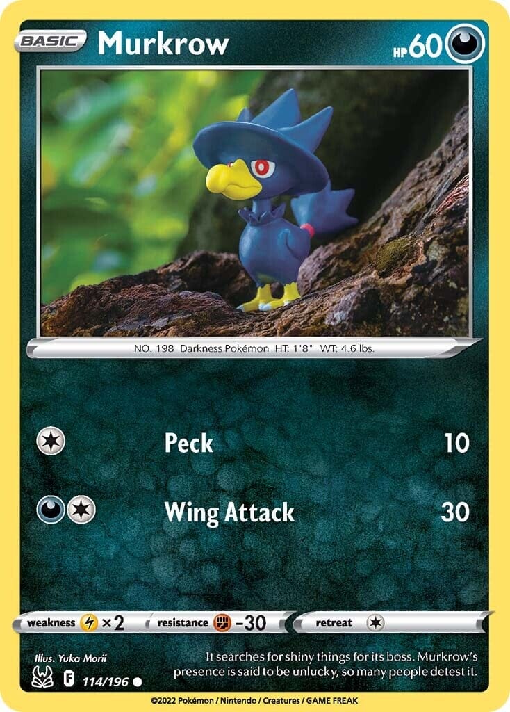 Murkrow (114/196) [Sword & Shield: Lost Origin] Pokemon Single Pokémon  | Multizone: Comics And Games