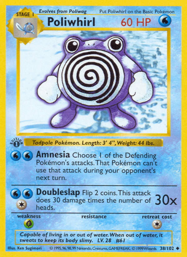 Poliwhirl (38/102) (Shadowless) [Base Set 1st Edition] Pokemon Single Pokémon  | Multizone: Comics And Games