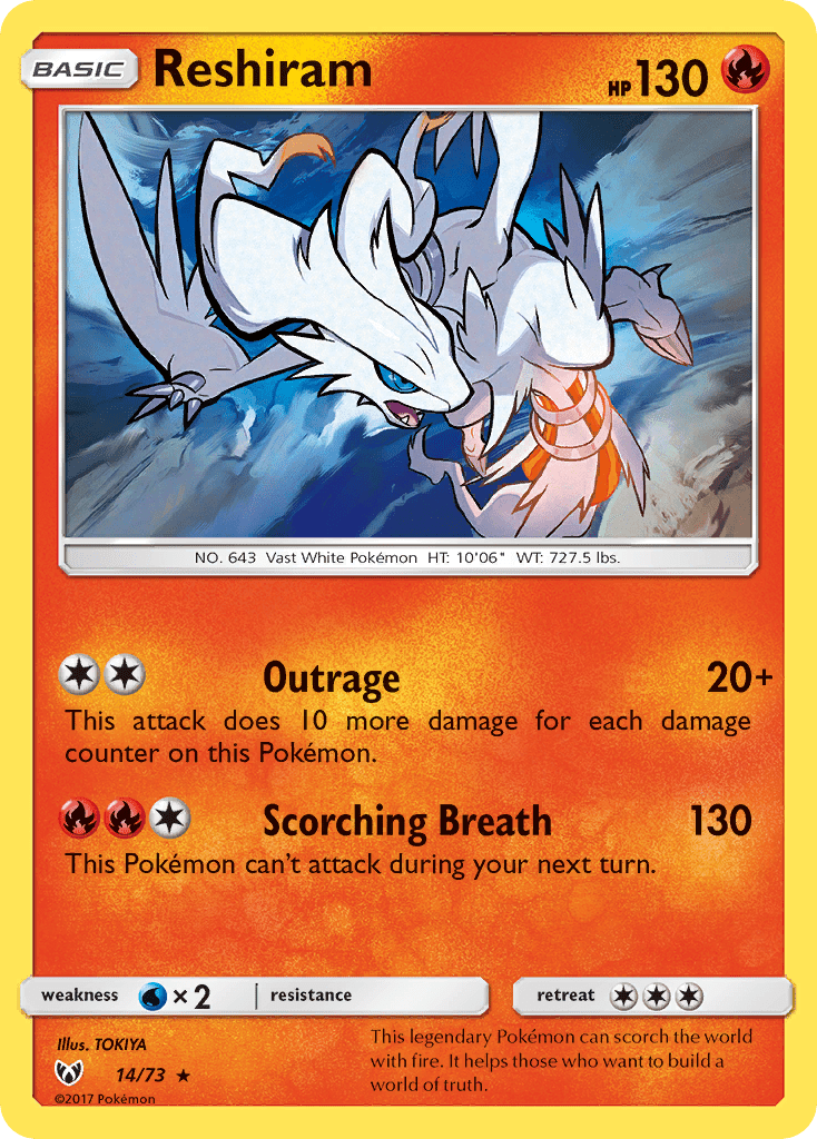 Reshiram (14/73) [Sun & Moon: Shining Legends] Pokemon Single Pokémon  | Multizone: Comics And Games