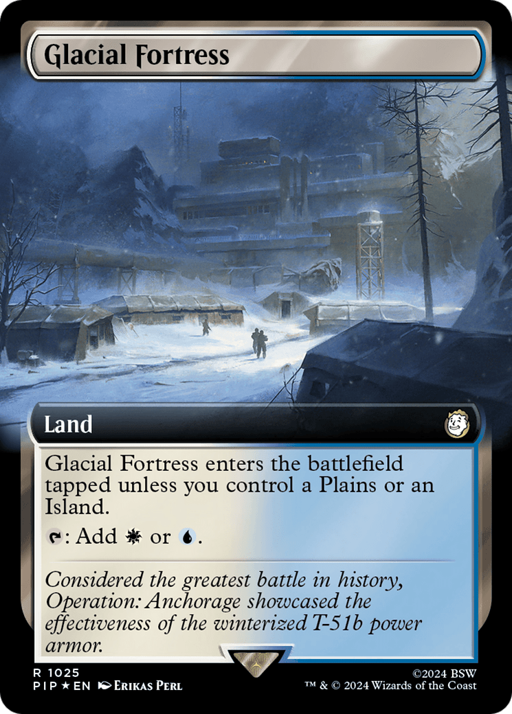 Glacial Fortress (Extended Art) (Surge Foil) [Fallout] MTG Single Magic: The Gathering  | Multizone: Comics And Games