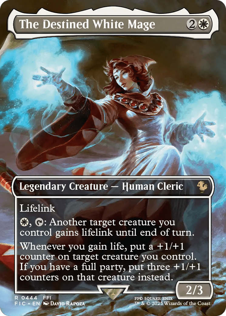 The Destined White Mage (Borderless) [FINAL FANTASY Commander] MTG Single Magic: The Gathering  | Multizone: Comics And Games