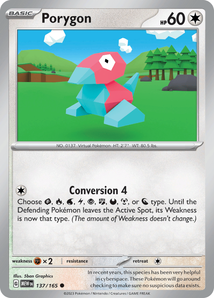 Porygon (137/165) [Scarlet & Violet 151] Pokemon Single Pokémon  | Multizone: Comics And Games