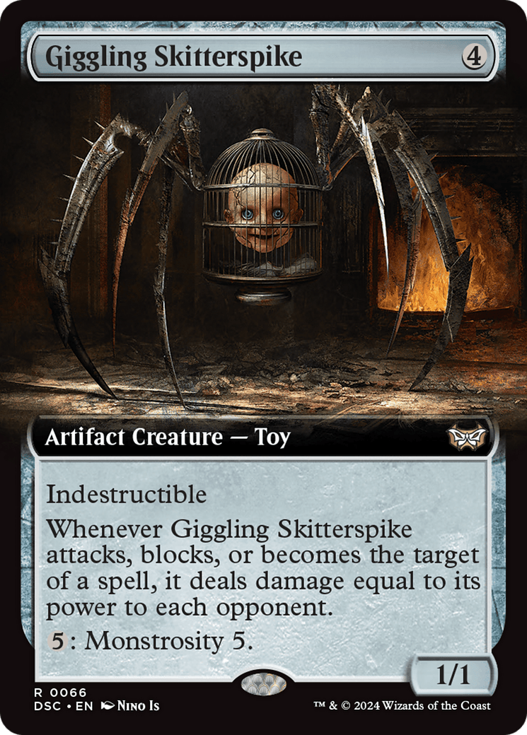 Giggling Skitterspike (Extended Art) [Duskmourn: House of Horror Commander] MTG Single Magic: The Gathering  | Multizone: Comics And Games