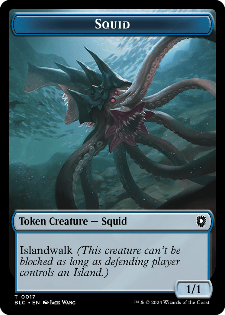 Steelburr Champion // Squid Double-Sided Token [Bloomburrow Commander Tokens] MTG Single Magic: The Gathering  | Multizone: Comics And Games