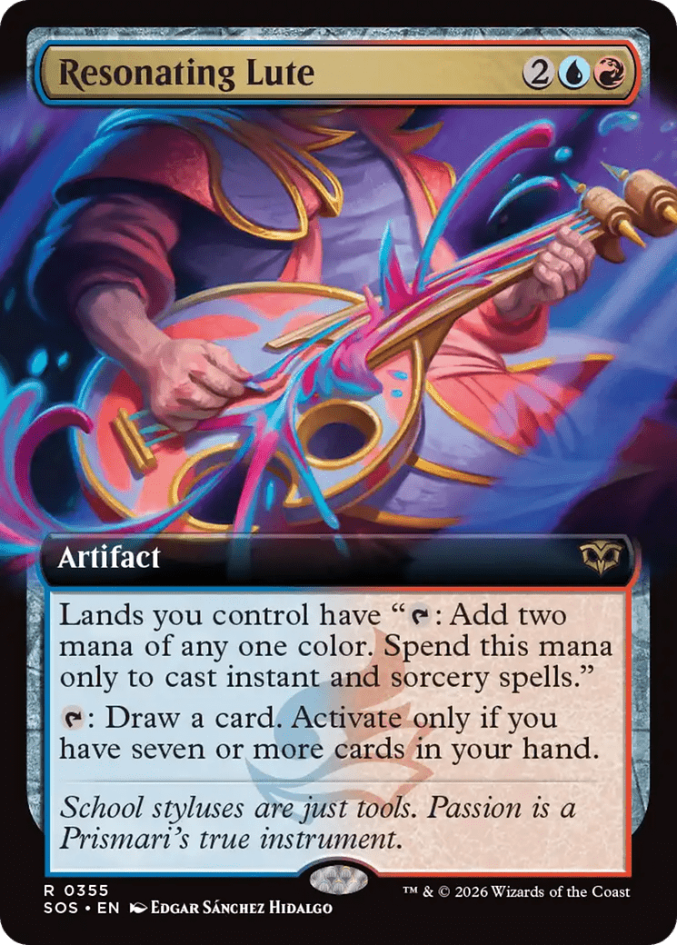 Resonating Lute (Extended Art) [Secrets of Strixhaven] MTG Single Magic: The Gathering  | Multizone: Comics And Games
