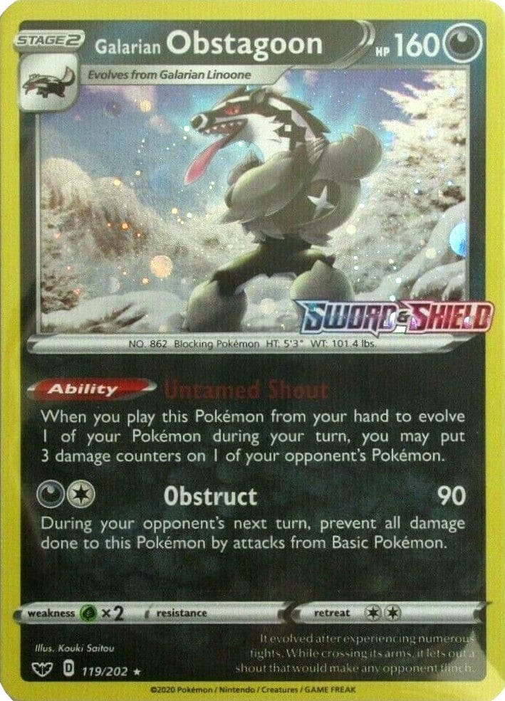 Galarian Obstagoon (119/202) (Cosmos Holo) [Sword & Shield: Base Set] Pokemon Single Pokémon  | Multizone: Comics And Games