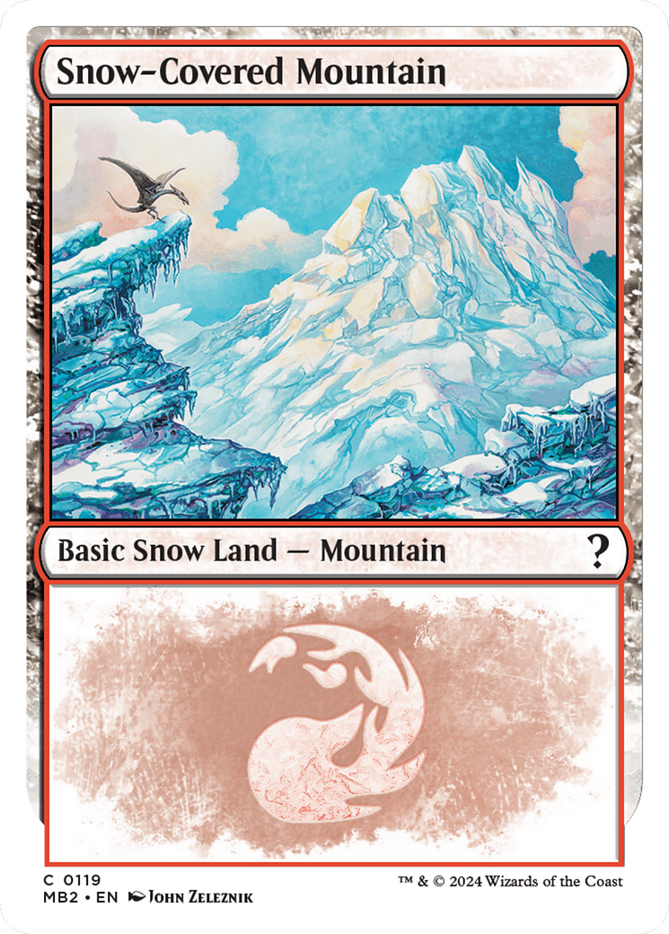 Snow-Covered Mountain (White Border) [Mystery Booster 2] MTG Single Magic: The Gathering  | Multizone: Comics And Games