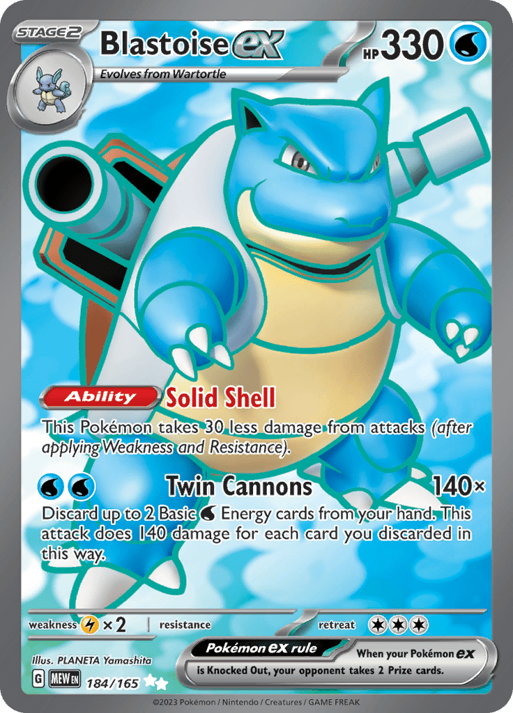 Blastoise ex (184/165) [Scarlet & Violet 151] Pokemon Single Pokémon  | Multizone: Comics And Games