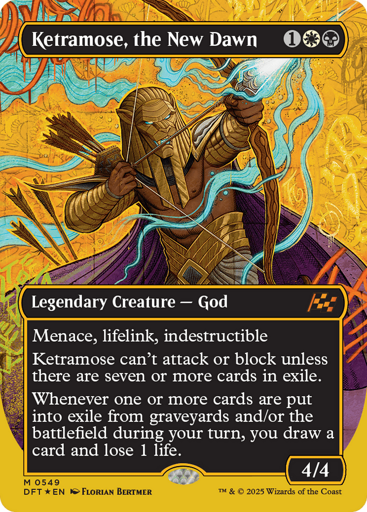 Ketramose, the New Dawn (Borderless) (First-Place Foil) [Aetherdrift] MTG Single Magic: The Gathering  | Multizone: Comics And Games