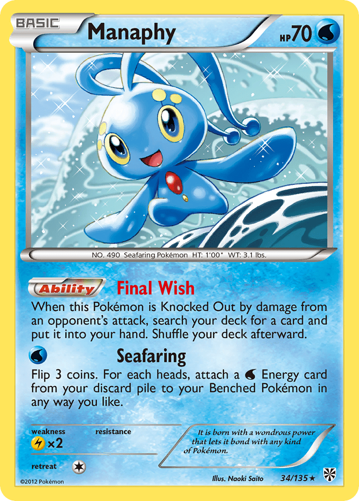 Manaphy (34/135) [Black & White: Plasma Storm] Pokemon Single Pokémon  | Multizone: Comics And Games
