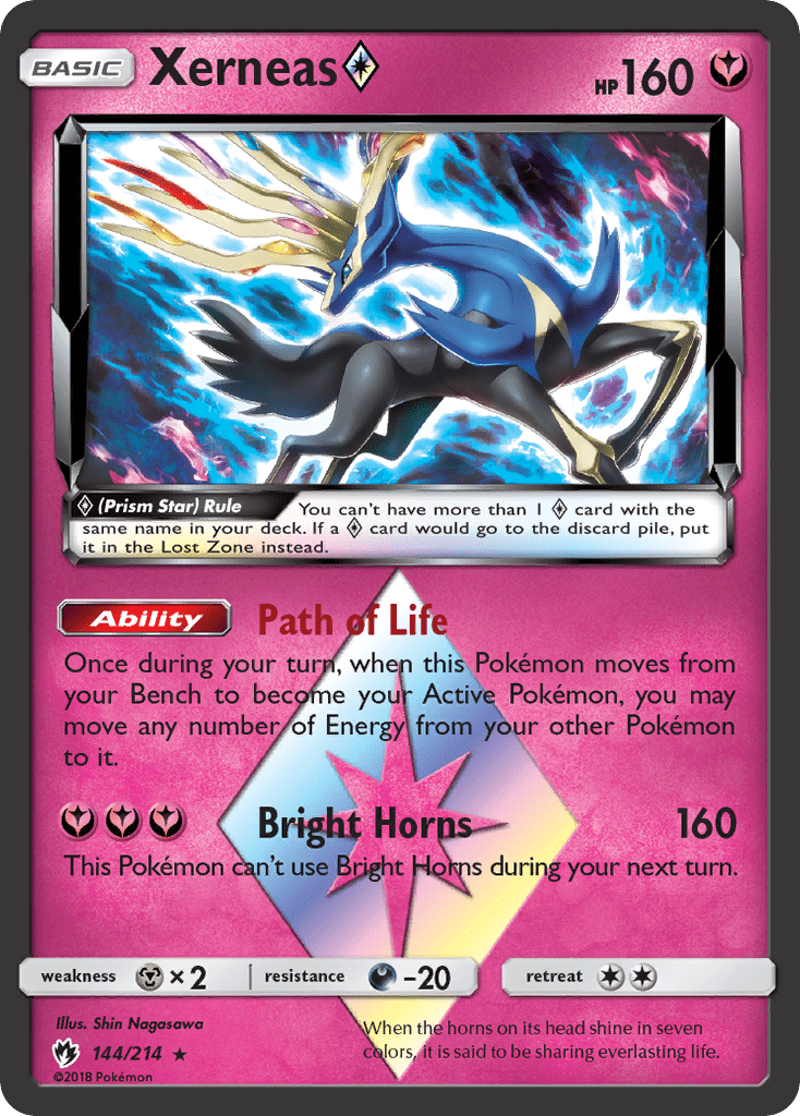 Xerneas (144/214) (Prism Star) [Sun & Moon: Lost Thunder] Pokemon Single Pokémon  | Multizone: Comics And Games