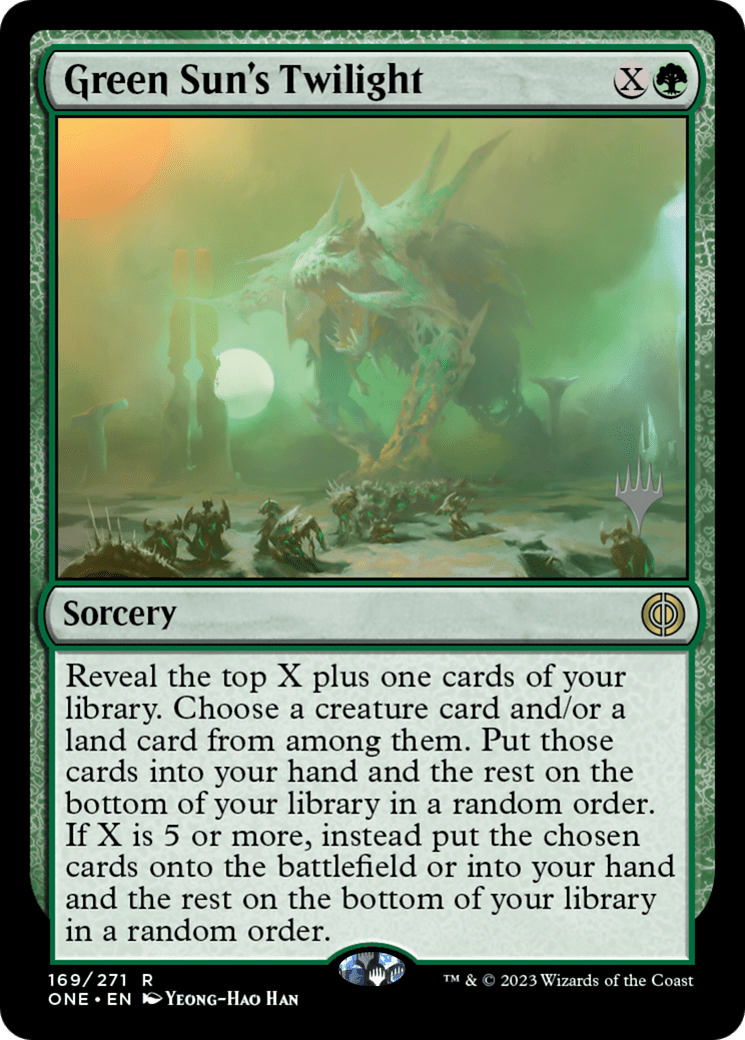 Green Sun's Twilight (Promo Pack) [Phyrexia: All Will Be One Promos] MTG Single Magic: The Gathering  | Multizone: Comics And Games