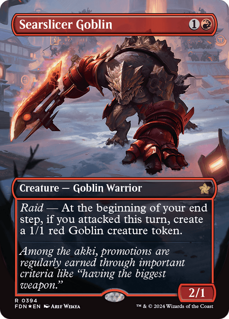 Searslicer Goblin (Borderless) (Mana Foil) [Foundations] MTG Single Magic: The Gathering  | Multizone: Comics And Games