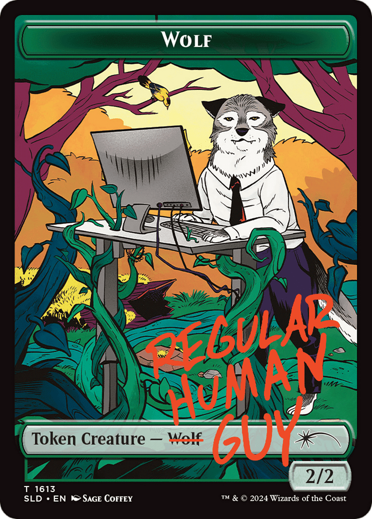 Wolf Token (Rainbow Foil) [Secret Lair: Angels Tokens] MTG Single Magic: The Gathering  | Multizone: Comics And Games