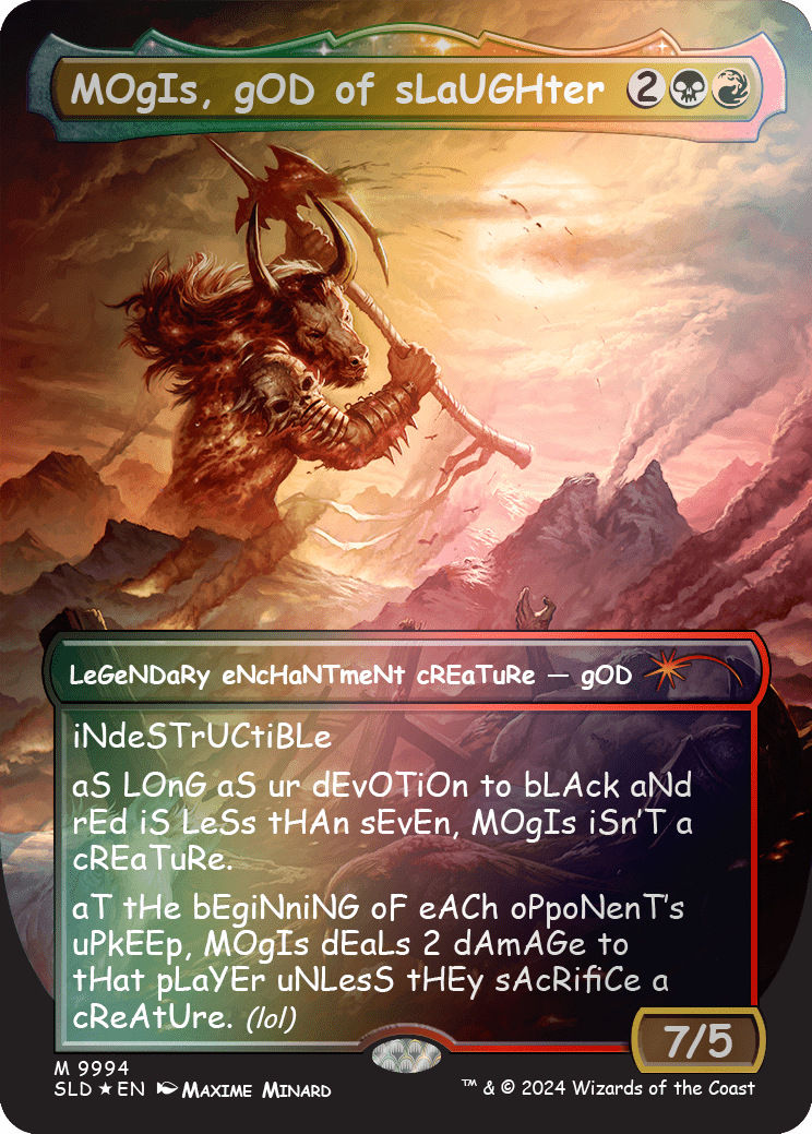MOgIs, gOD of sLaUGHter (9994) (Rainbow Foil) [Secret Lair Drop Series] MTG Single Magic: The Gathering  | Multizone: Comics And Games