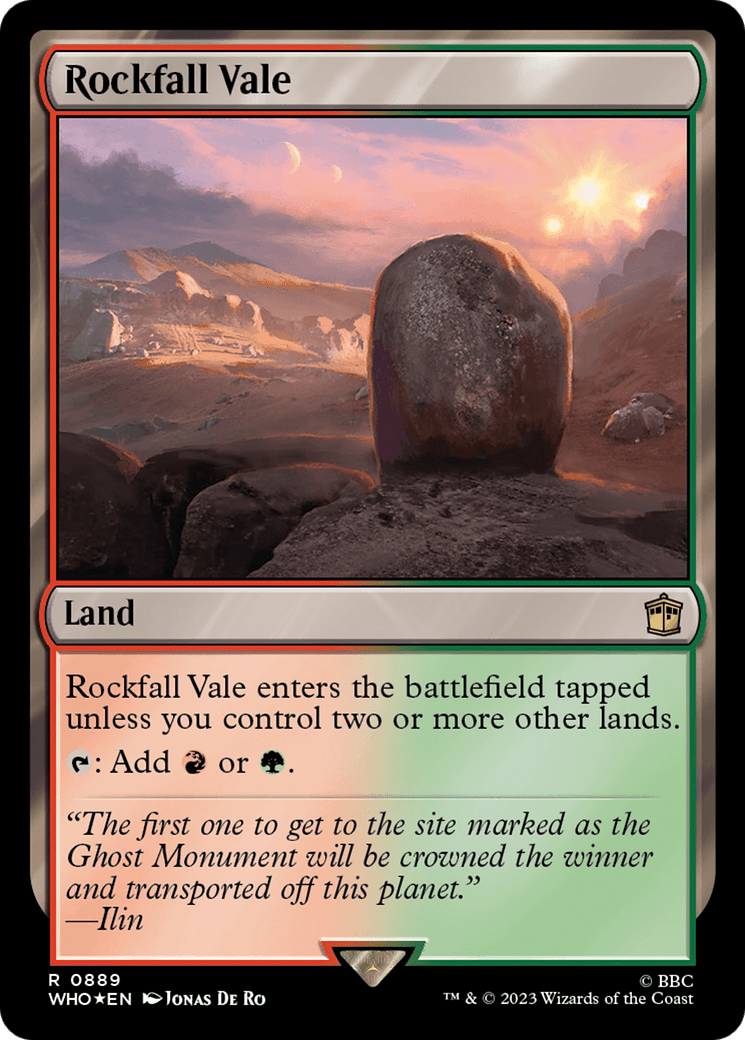 Rockfall Vale (Surge Foil) [Doctor Who] MTG Single Magic: The Gathering  | Multizone: Comics And Games