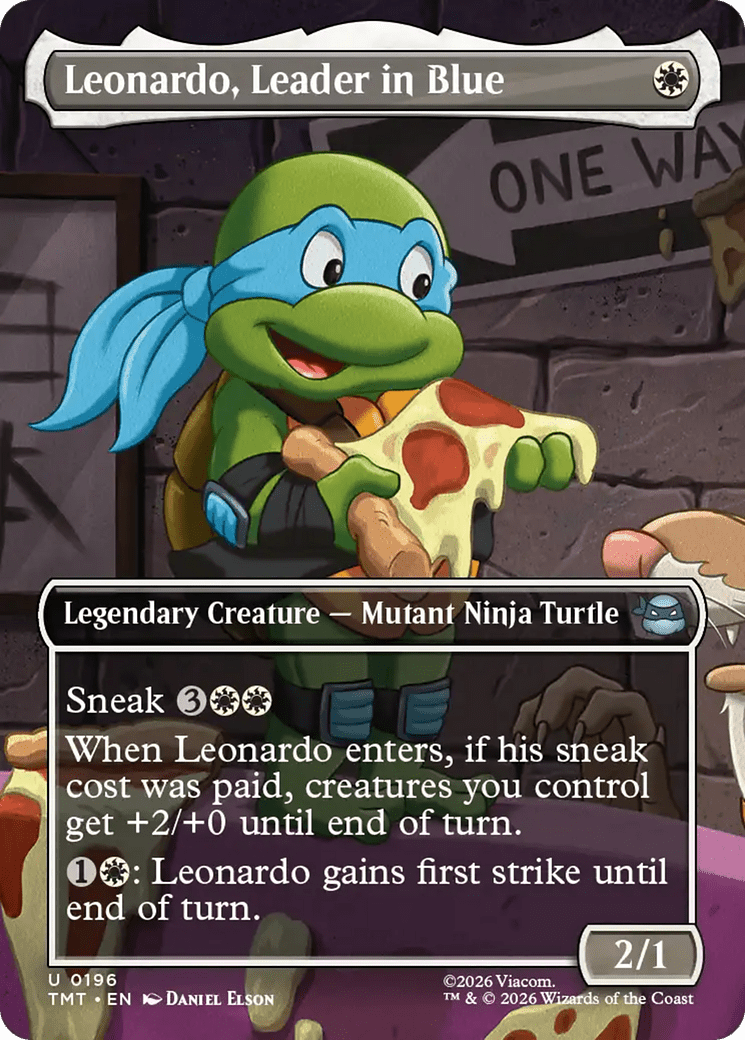 Leonardo, Leader in Blue (Borderless) [Teenage Mutant Ninja Turtles] MTG Single Magic: The Gathering  | Multizone: Comics And Games