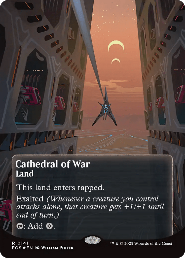 Cathedral of War (0141) (Borderless) (Galaxy Foil) [Edge of Eternities: Stellar Sights] MTG Single Magic: The Gathering  | Multizone: Comics And Games