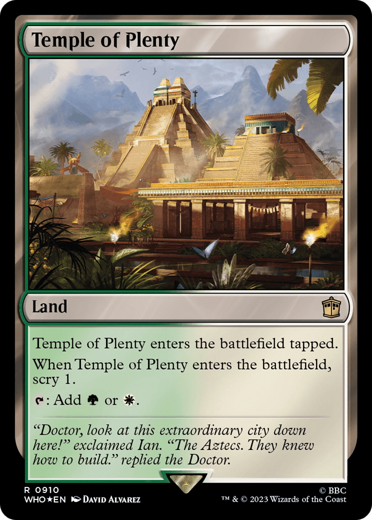 Temple of Plenty (Surge Foil) [Doctor Who] MTG Single Magic: The Gathering  | Multizone: Comics And Games