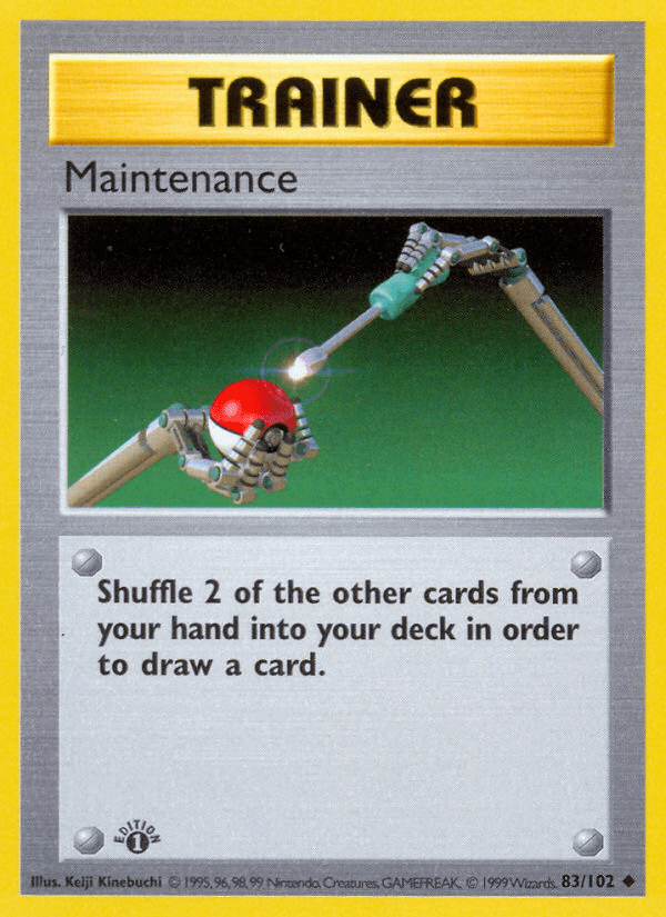 Maintenance (83/102) (Shadowless) [Base Set 1st Edition] Pokemon Single Pokémon  | Multizone: Comics And Games