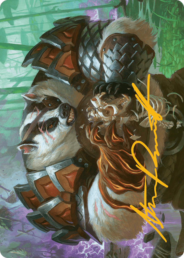 Hugs, Grisly Guardian Art Card (Gold-Stamped Signature) [Bloomburrow Art Series] MTG Single Magic: The Gathering  | Multizone: Comics And Games