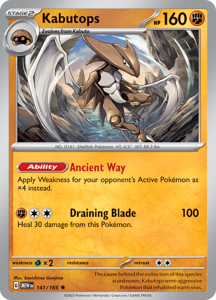 Kabutops (141/165) [Scarlet & Violet 151] Pokemon Single Pokémon  | Multizone: Comics And Games