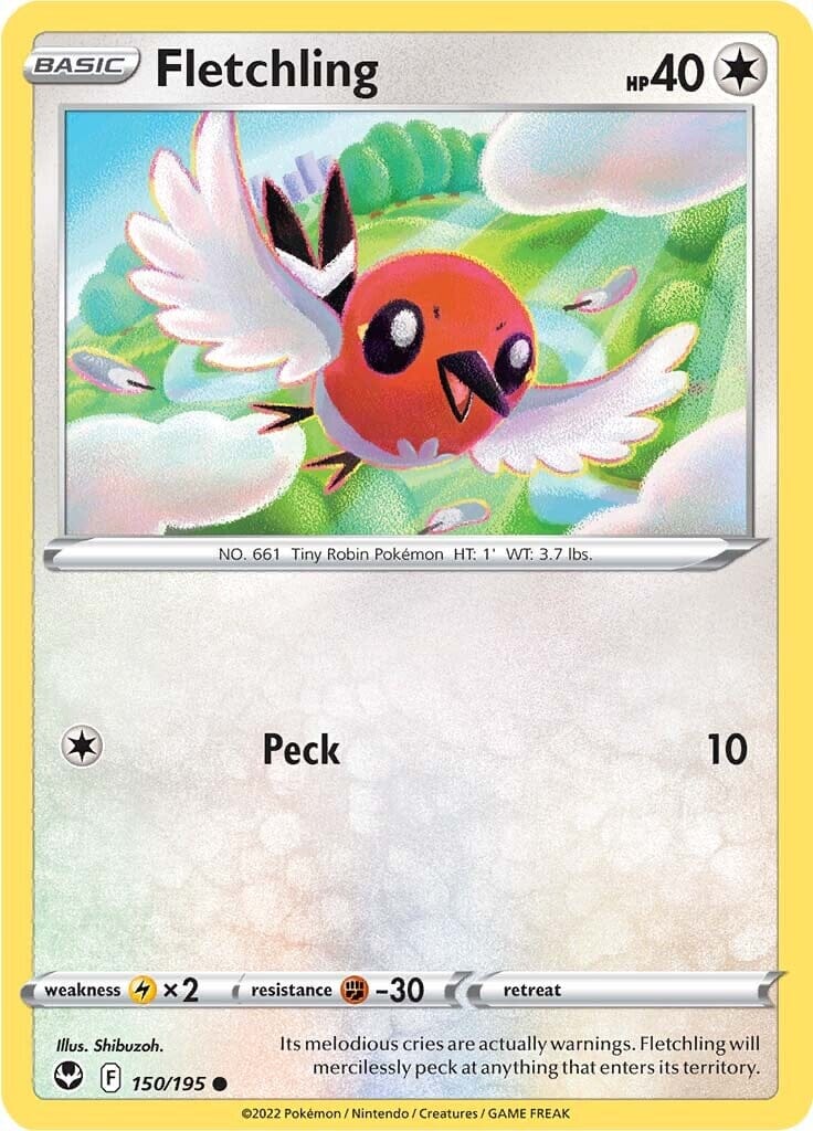 Fletchling (150/195) [Sword & Shield: Silver Tempest] Pokemon Single Pokémon  | Multizone: Comics And Games