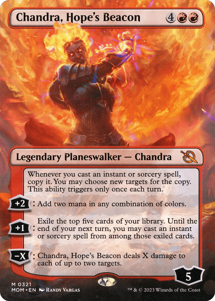 Chandra, Hope's Beacon (Borderless Alternate Art) [March of the Machine] MTG Single Magic: The Gathering  | Multizone: Comics And Games