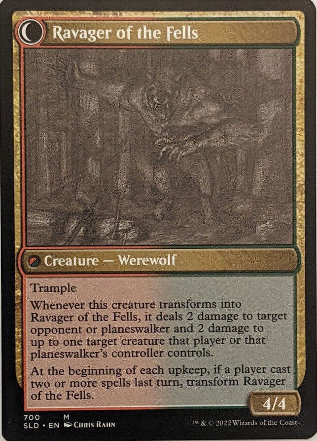 Huntmaster of the Fells // Ravager of the Fells (Sketch) [Secret Lair Drop Promos] MTG Single Magic: The Gathering  | Multizone: Comics And Games