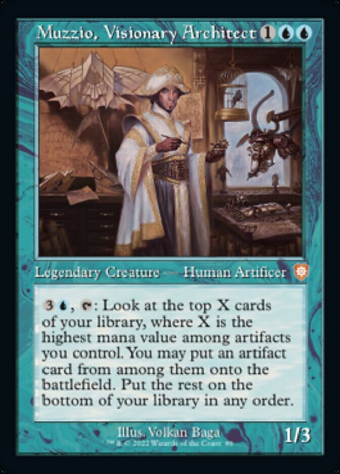 Muzzio, Visionary Architect (Retro) [The Brothers' War Commander] MTG Single Magic: The Gathering  | Multizone: Comics And Games