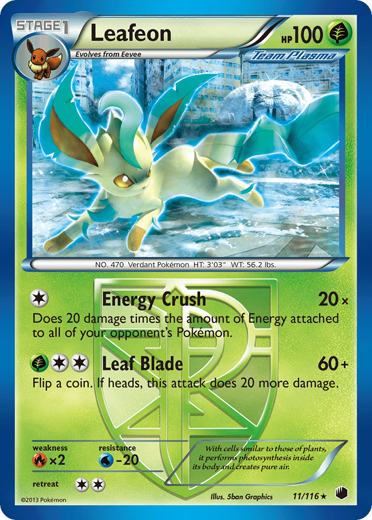 Leafeon (11/116) [Black & White: Plasma Freeze] Pokemon Single Pokémon  | Multizone: Comics And Games