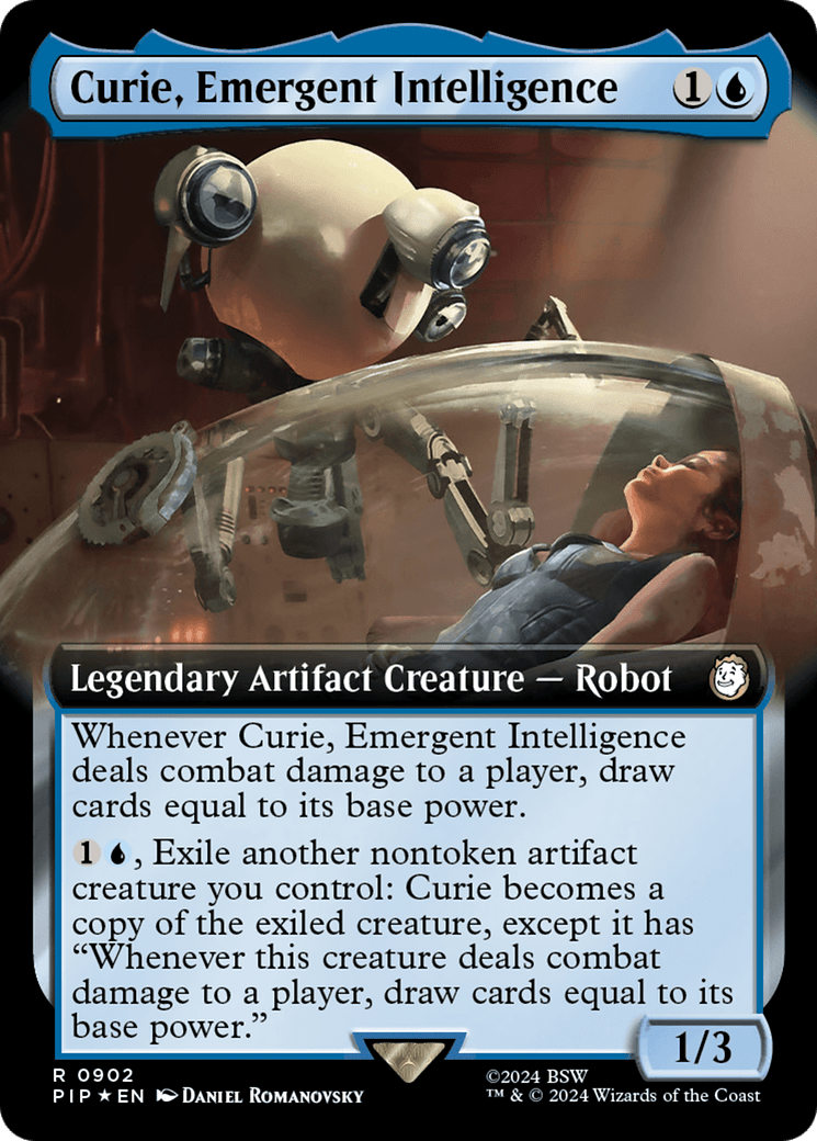 Curie, Emergent Intelligence (Extended Art) (Surge Foil) [Fallout] MTG Single Magic: The Gathering  | Multizone: Comics And Games