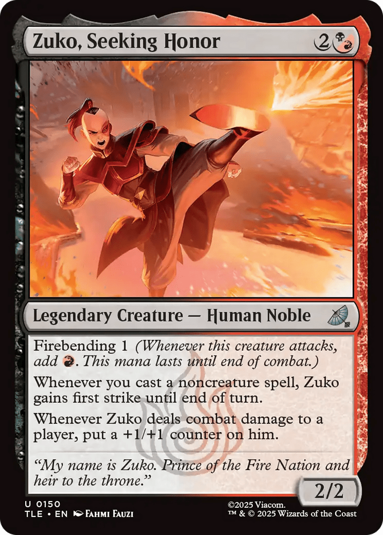 Zuko, Seeking Honor [Avatar: The Last Airbender: Eternal-Legal] MTG Single Magic: The Gathering  | Multizone: Comics And Games