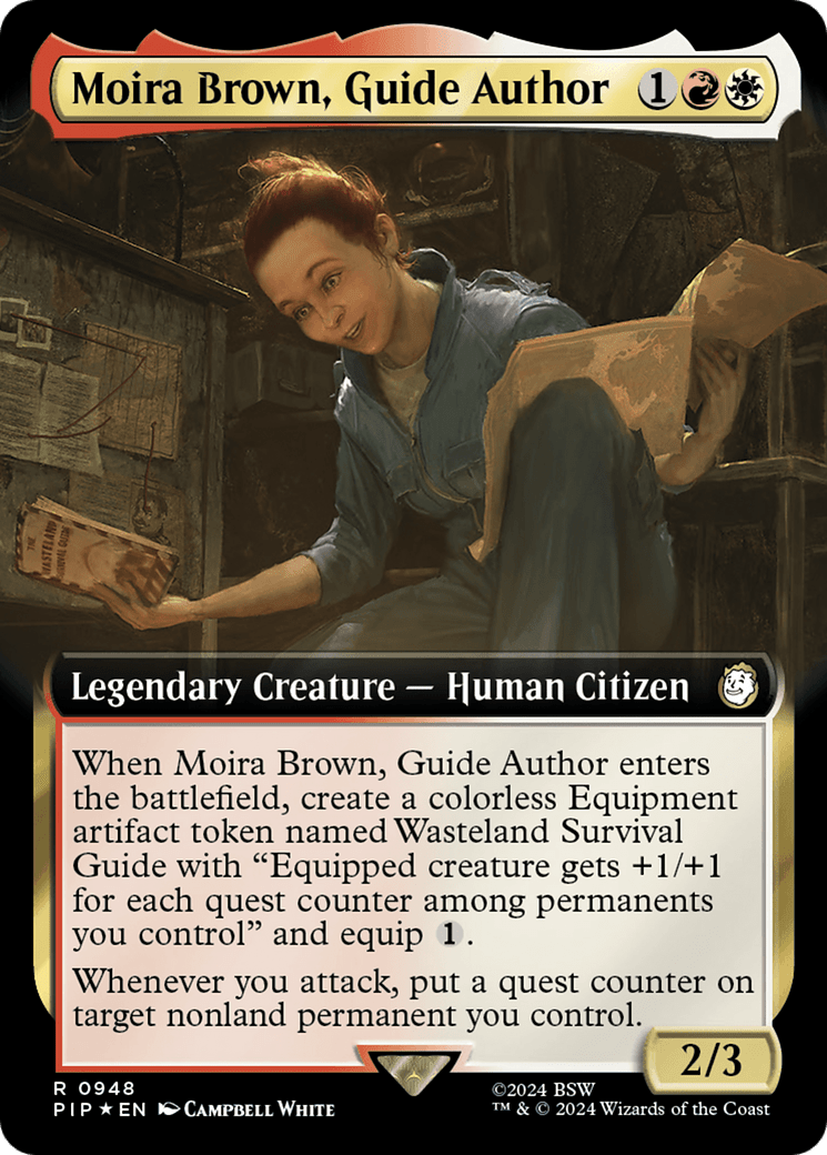 Moira Brown, Guide Author (Extended Art) (Surge Foil) [Fallout] MTG Single Magic: The Gathering  | Multizone: Comics And Games
