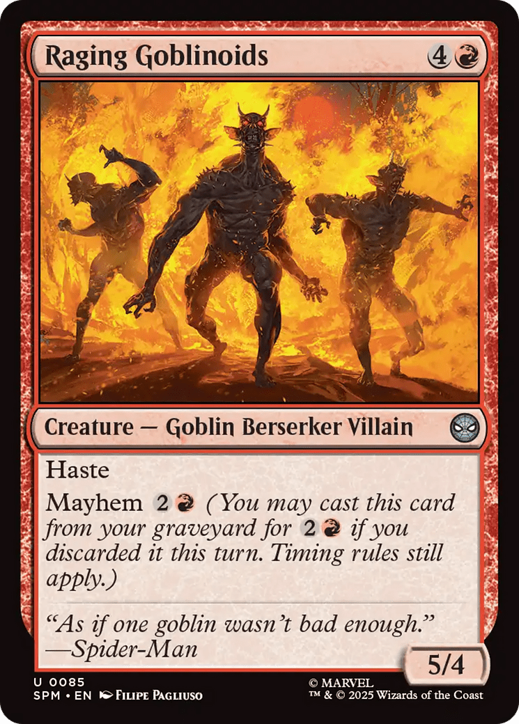 Raging Goblinoids [Marvel's Spider-Man] MTG Single Magic: The Gathering  | Multizone: Comics And Games