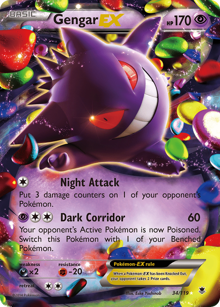 Gengar EX (34/119) [XY: Phantom Forces] Pokemon Single Pokémon  | Multizone: Comics And Games