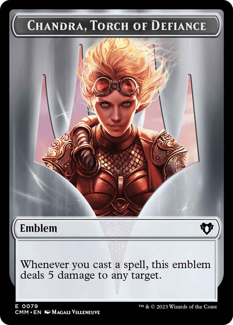 Chandra, Torch of Defiance Emblem // Wizard Double-Sided Token [Commander Masters Tokens] MTG Single Magic: The Gathering  | Multizone: Comics And Games