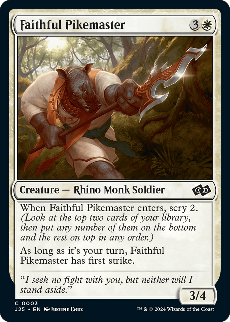 Faithful Pikemaster [Foundations Jumpstart] MTG Single Magic: The Gathering  | Multizone: Comics And Games
