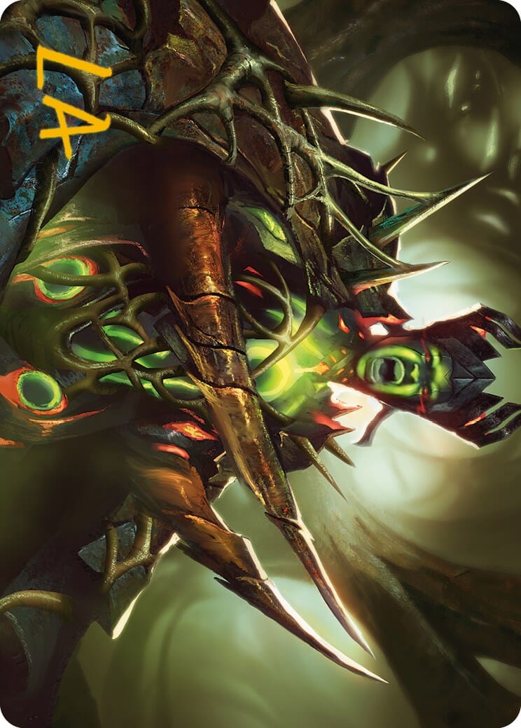 Maze's Mantle Art Card (Gold-Stamped Signature) [Phyrexia: All Will Be One Art Series] MTG Single Magic: The Gathering  | Multizone: Comics And Games