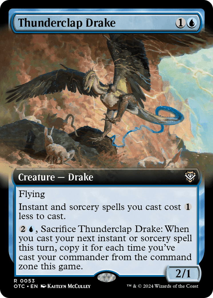 Thunderclap Drake (Extended Art) [Outlaws of Thunder Junction Commander] MTG Single Magic: The Gathering  | Multizone: Comics And Games