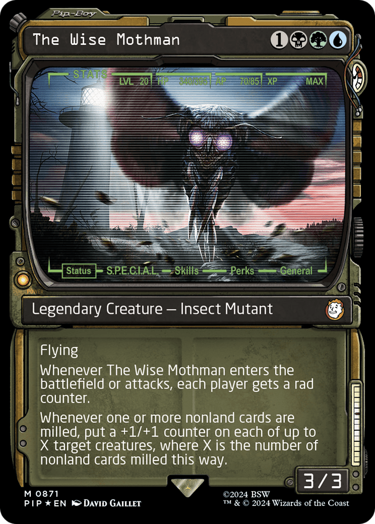 The Wise Mothman (Showcase) (Surge Foil) [Fallout] MTG Single Magic: The Gathering  | Multizone: Comics And Games
