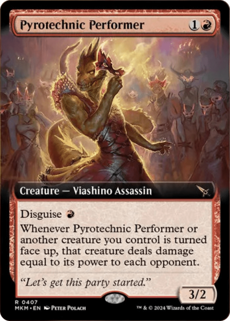 Pyrotechnic Performer (Extended Art) [Murders at Karlov Manor] MTG Single Magic: The Gathering  | Multizone: Comics And Games