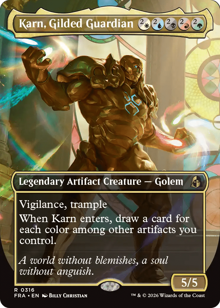 Karn, Gilded Guardian (Borderless) [Reality Fracture] MTG Single Magic: The Gathering  | Multizone: Comics And Games