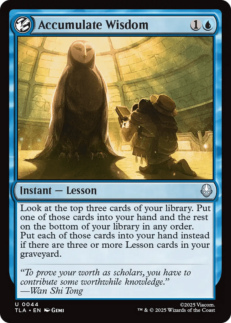 Accumulate Wisdom [Avatar: The Last Airbender] MTG Single Magic: The Gathering  | Multizone: Comics And Games