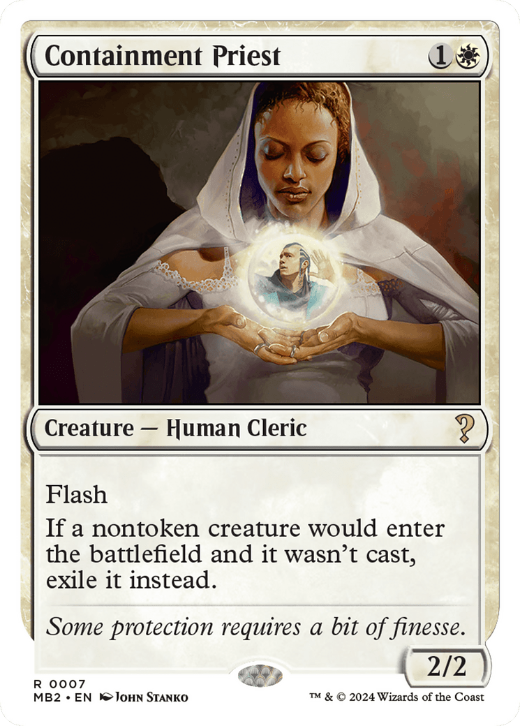 Containment Priest (White Border) [Mystery Booster 2] MTG Single Magic: The Gathering  | Multizone: Comics And Games