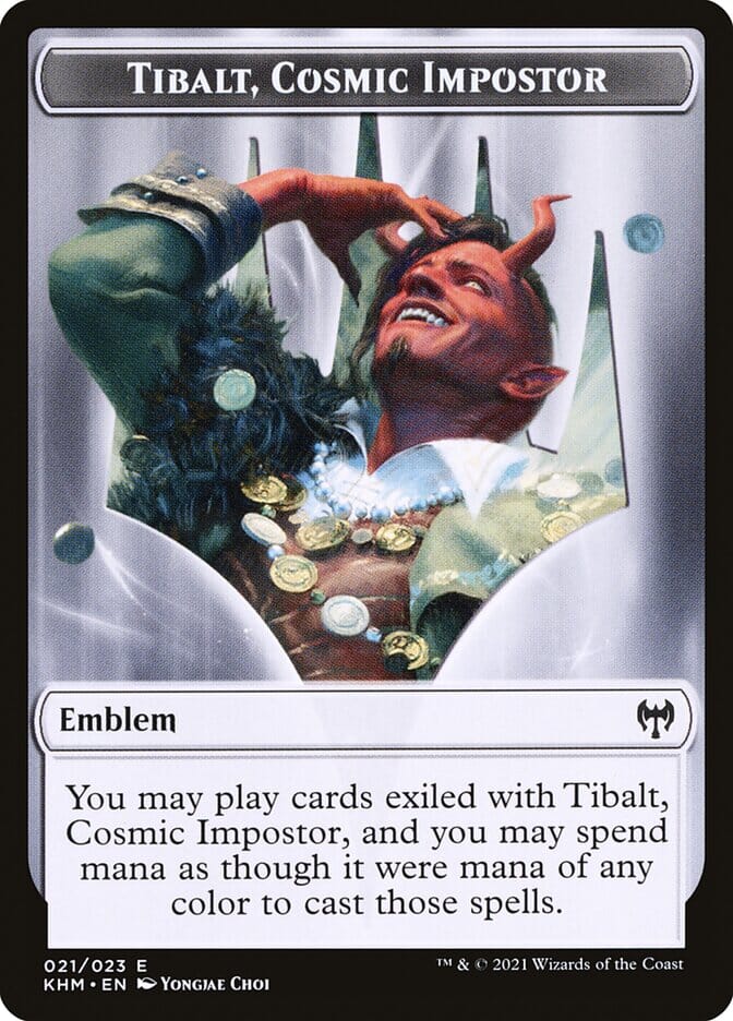 Human Warrior // Tibalt, Cosmic Impostor Emblem Double-Sided Token [Kaldheim Tokens] MTG Single Magic: The Gathering  | Multizone: Comics And Games